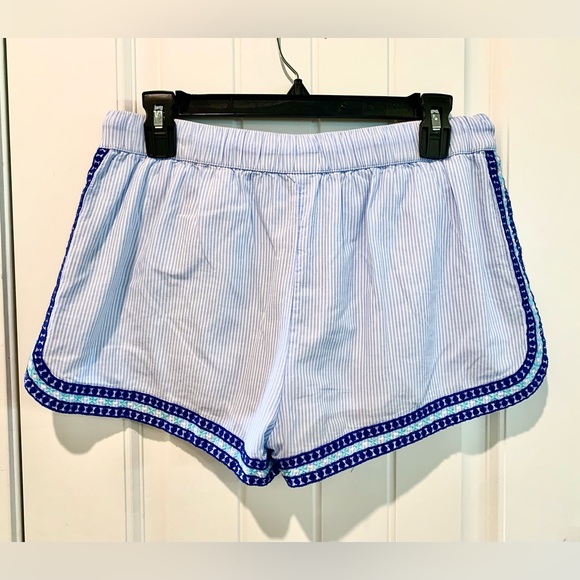 Vineyard Vines Sea Spray Blue Stripe Pull On Shorts Womens Sz Small Embroidered - Picture 6 of 10